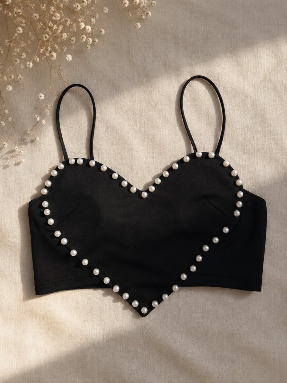 Black Studded Heart Crop Top Size M Y2K Festival Rave